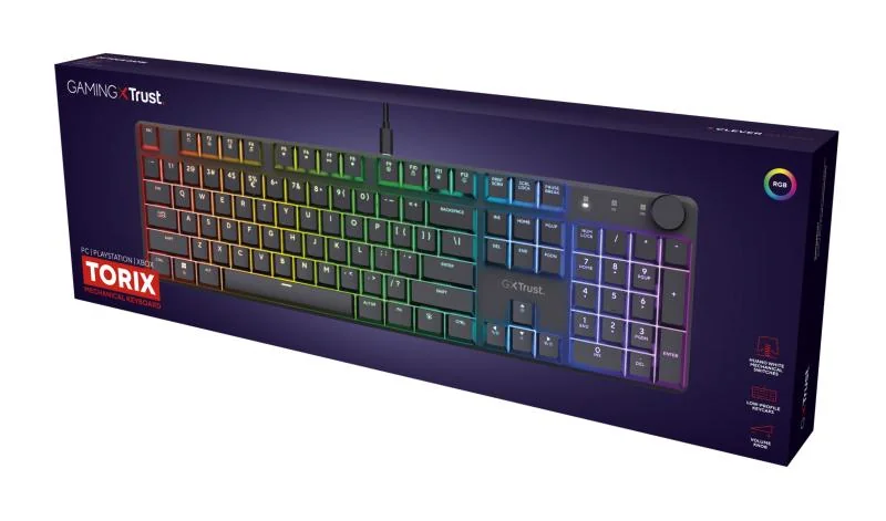 RESIG0000030452_09 Tastatura mecanica Trust GXT 866 Torix cu fir, swtich linear, 104 butoane, full RGB, butoane programabile, tipuri de jocuri FPS, MMO, MOBA, RPG, RTS, negru