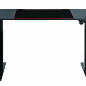 Birou gaming electric Serioux Elysium,  dimensiuni: 1400x600x730mm, greutate suportata: 60 kg, reglare electrica pe inaltime inaltime ajustabila: 750 - 1210 mm, putere 100~240V, max. Viteza: 25 mm/s, 1 mouse Pad inclus, suport casti, suport cana/pahar, Banda LED RGB