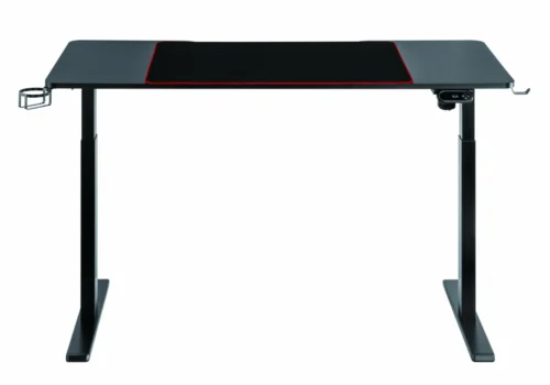 Birou gaming electric Serioux Elysium,  dimensiuni: 1400x600x730mm, greutate suportata: 60 kg, reglare electrica pe inaltime inaltime ajustabila: 750 - 1210 mm, putere 100~240V, max. Viteza: 25 mm/s, 1 mouse Pad inclus, suport casti, suport cana/pahar, Banda LED RGB