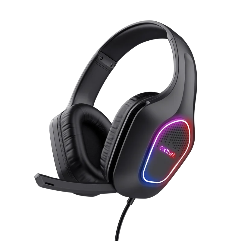 Casti cu fir Trust LED GXT 416 Zirox, cu microfon, interfata 3.5mm, USB- A, frecventa raspuns 20 Hz - 20.000 Hz, sensibilitate 90 dB, negru