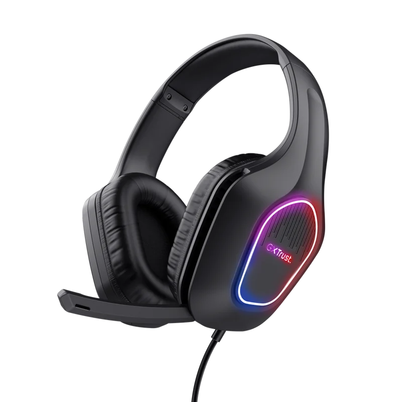 Casti cu fir Trust LED GXT 416 Zirox, cu microfon, interfata 3.5mm, USB- A, frecventa raspuns 20 Hz - 20.000 Hz, sensibilitate 90 dB, negru