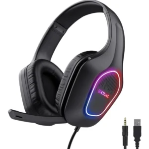 Casti cu fir Trust LED GXT 416 Zirox, cu microfon, interfata 3.5mm, USB- A, frecventa raspuns 20 Hz - 20.000 Hz, sensibilitate 90 dB, negru