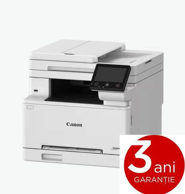 Multifunctional color Canon i-SENSYS MF664Cdw, Tehnologie: Laser, Format: A4, Functii: Print, copy, scan, Viteza printare max: 25ppm, Rezolutie 600x600dpi, max 1,200 × 1,200 dpi, Limbaje printare: UFR II, PCL 6, Duplex, copiere: viteza: 25ppm, Rezolutie: 600 × 600 dpi, zoom: 25 - 400%, Scanare