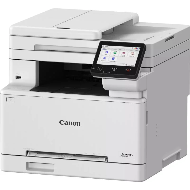 Multifunctional color Canon i-SENSYS MF664Cdw, Tehnologie: Laser, Format: A4, Functii: Print, copy, scan, Viteza printare max: 25ppm, Rezolutie 600x600dpi, max 1,200 × 1,200 dpi, Limbaje printare: UFR II, PCL 6, Duplex, copiere: viteza: 25ppm, Rezolutie: 600 × 600 dpi, zoom: 25 - 400%, Scanare
