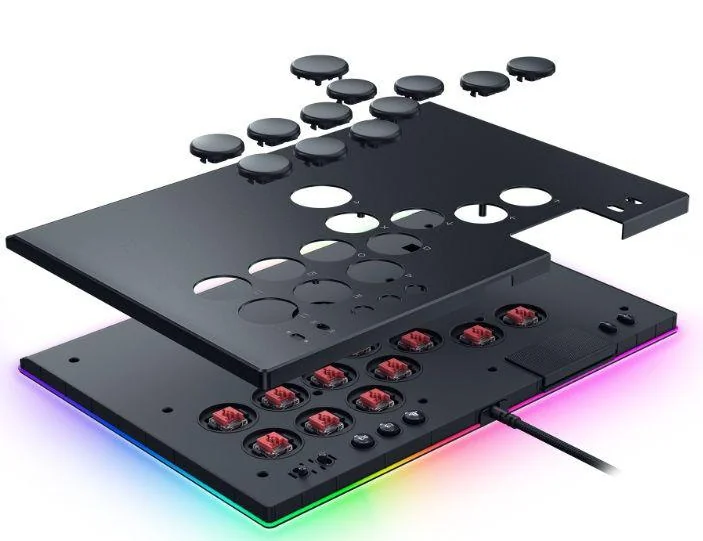 Controller Razer Kitsune All Buton Optical Arcade pentru PS5 si PC, iluminare RGB Chroma, conexiune USB-C, negru
