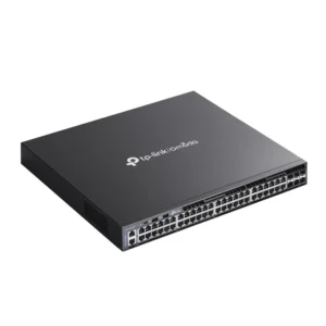 "Omada 48-Port Gigabit Stackable L3 Managed Switch with 6 10GE SFP+ Slots PORT: 48× Gigabit RJ45 Ports, 6× 10G SFP+ Slots, RJ45/Type C USB Console Port, Management Port, 2× USB2.0 Ports SPEC: 1U 19-inch Rack-mountable Steel Case FEATURE: Integration with Omada SDN Controller, Stacking, RIP, OSPF