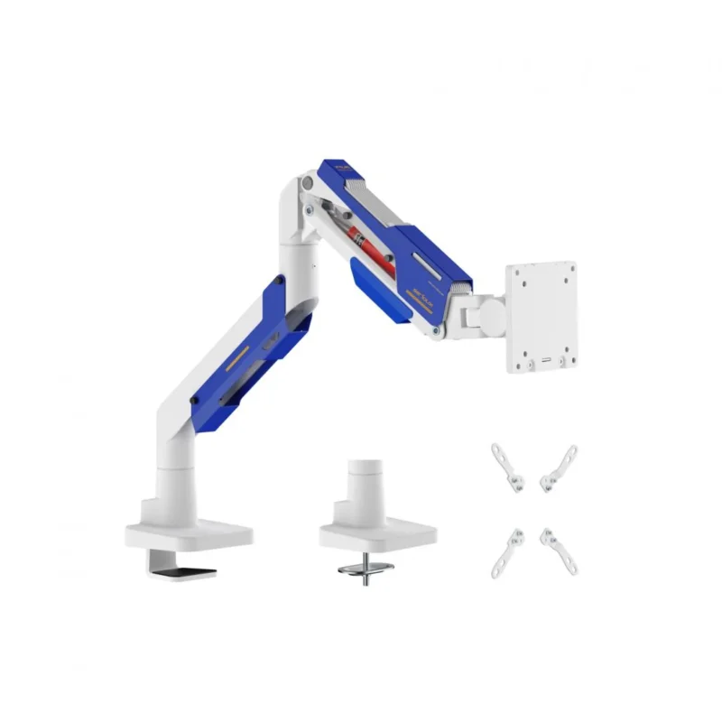 SRXA-MM101-C012WH_01 Suport monitor Serioux MM101-C012WH, arc cu gaz, compatibilitate dimensiune ecran 24"-57", greutate maximă suportata: 2~30 kg, VESA: 75x75, 100x100, 100x200, 200x100, 200x200, inclinare: +70°~-45°, pivotare: +90°~-90°, rotația ecranului: 360°