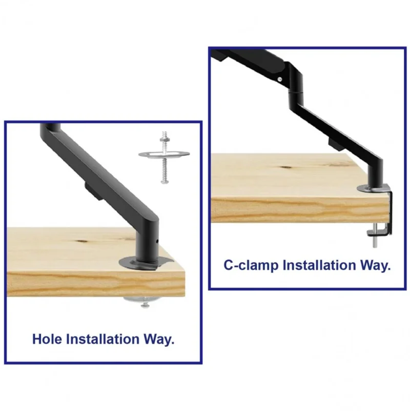 SRXA-MM1101_08 Suport monitor Serioux MM1101, tip: arc cu gaz, reglarea poziției unghiului de înclinare: -45 / + 90 °, pivotant: 180 °, rotatie pentru ambele brate: 360 °, VESA: 75x75mm & 100x100mm, greutate maxima suportata: 9 kg, compatibilitate: 10"-30"