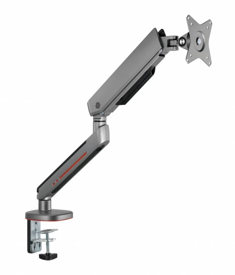 Brat pentru monitor, Material: Oțel, Aluminiu, Plastic, Suprafață finisaj : acoperire cu Pulbere, Culoare: Alb Texturat Fin, Gri Spațial, Dimensiune compatibila ecran: 27"-45", tehnologie arc, Greutate maxima (pe ecran): 5~14 kg, Greutate maxima pentru ecran curbat (pe ecran): 5~12 kg