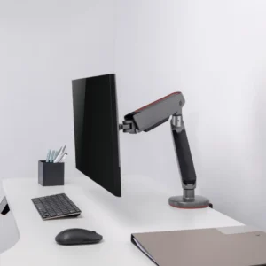 Brat pentru monitor, Material: Oțel, Aluminiu, Plastic, Suprafață finisaj : acoperire cu Pulbere, Culoare: Alb Texturat Fin, Gri Spațial, Dimensiune compatibila ecran: 27"-45", tehnologie arc, Greutate maxima (pe ecran): 5~14 kg, Greutate maxima pentru ecran curbat (pe ecran): 5~12 kg
