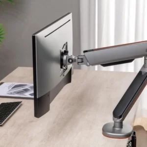 Brat pentru monitor, Material: Oțel, Aluminiu, Plastic, Suprafață finisaj : acoperire cu Pulbere, Culoare: Alb Texturat Fin, Gri Spațial, Dimensiune compatibila ecran: 27"-45", tehnologie arc, Greutate maxima (pe ecran): 5~14 kg, Greutate maxima pentru ecran curbat (pe ecran): 5~12 kg