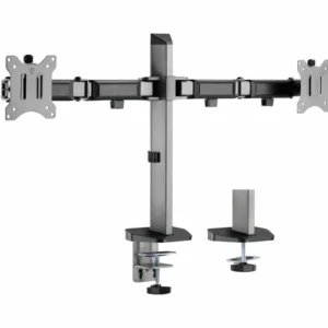Suport 2 monitoare Serioux MM55-C024, compatibilitate  dimensiune ecran 17"-32",  greutate maximă suportata: (per ecran): 9kg, VESA: 75x75, 100x100, inclinare: +70°~-70°, pivotare: +90°~-90°, rotația ecranului: + 180°~-180°, instalare: clemă, grommet