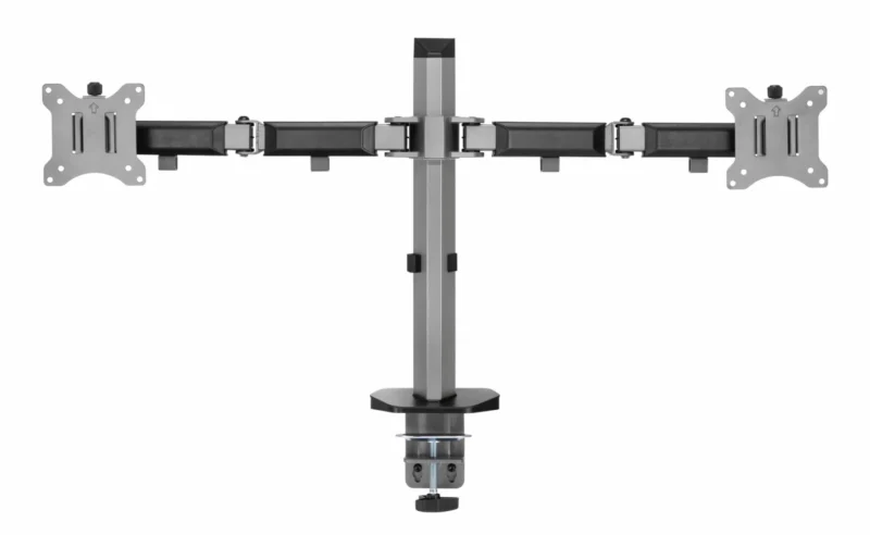 Suport 2 monitoare Serioux MM55-C024, compatibilitate  dimensiune ecran 17"-32",  greutate maximă suportata: (per ecran): 9kg, VESA: 75x75, 100x100, inclinare: +70°~-70°, pivotare: +90°~-90°, rotația ecranului: + 180°~-180°, instalare: clemă, grommet