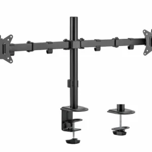 SRXA-MM66-C024_01 Suport 2 monitoare SeriouxMM66-C024, brat articulat monitor, compatibilitate dimensiune ecran 17"-32", greutate maximă suportata: (per ecran): 9kg, VESA: 75x75, 100x100, inclinare: +45°~-45°, pivotare: +90°~-90°, rotația ecranului: + 180°~-180°, instalare: clemă, grommet