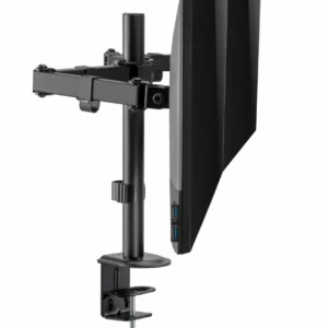 SRXA-MM66-C024_09 Suport 2 monitoare SeriouxMM66-C024, brat articulat monitor, compatibilitate dimensiune ecran 17"-32", greutate maximă suportata: (per ecran): 9kg, VESA: 75x75, 100x100, inclinare: +45°~-45°, pivotare: +90°~-90°, rotația ecranului: + 180°~-180°, instalare: clemă, grommet