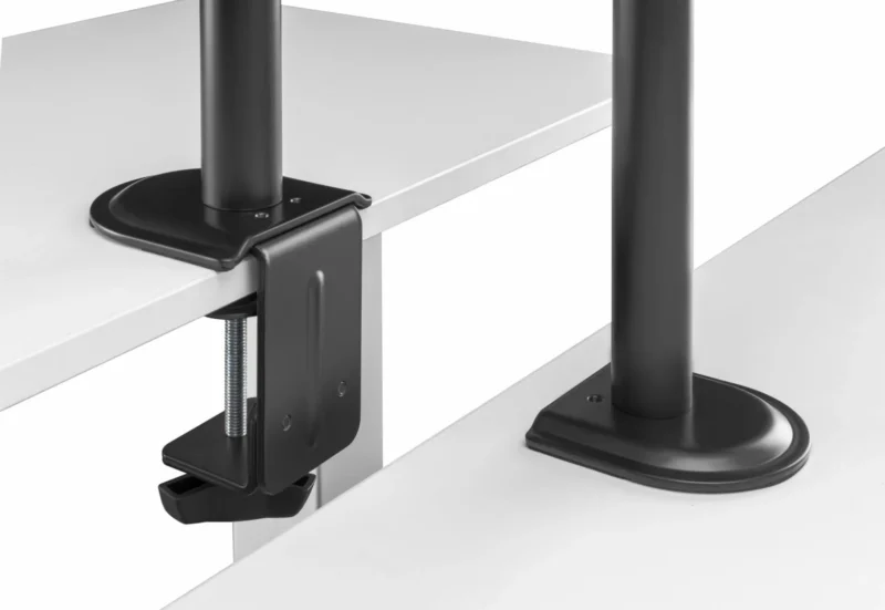 SRXA-MM66-C024_14 Suport 2 monitoare SeriouxMM66-C024, brat articulat monitor, compatibilitate dimensiune ecran 17"-32", greutate maximă suportata: (per ecran): 9kg, VESA: 75x75, 100x100, inclinare: +45°~-45°, pivotare: +90°~-90°, rotația ecranului: + 180°~-180°, instalare: clemă, grommet