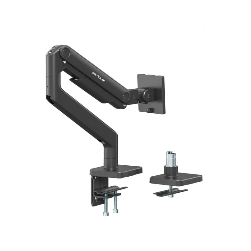 Brat monitor Serioux, tehnologie arc, compatiibilate ecran 17"-49", greutate maxima suportata (per ecran) 2~20kg ,VESA:75x75,100x100, interval inclinare +50°~-20°, interval pivotare +90°~-90°