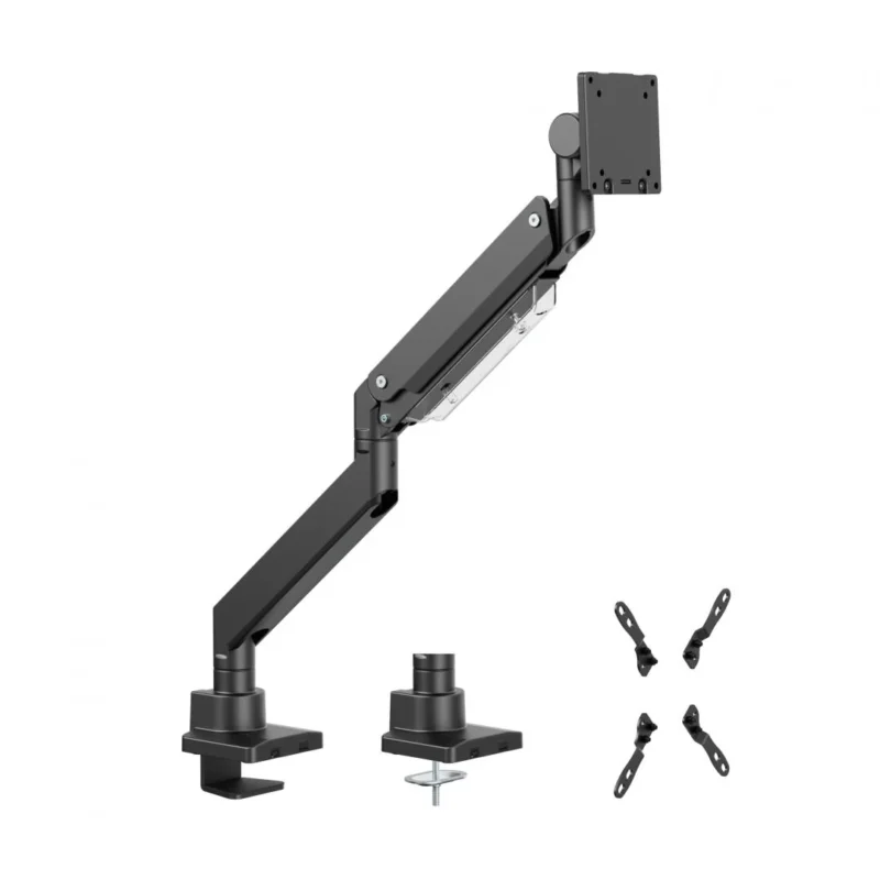 SRXA-MM80-C012_01 Suport monitor Serioux MM80-C012, compatibilitate dimensiune ecran 17"-57", arc cu gaz, greutate maximă suportata: (per ecran): 2~27 kg, greutate maximă suportata pentru ecran curbat (per ecran): 1 ~ 22 kg, VESA: 75x75, 100x100, 100x200, 200x100, 200x200, inclinare: +60°~-20°, pivotare: +90°~-90°