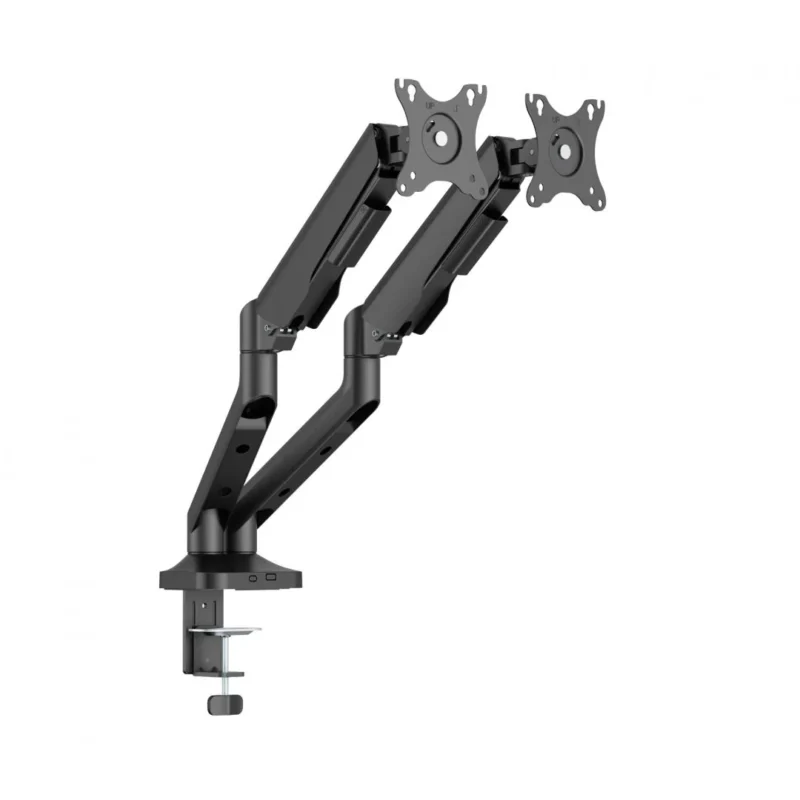 Brat monitor Serioux, tehnologie arc cu gaz, compatibilitate ecran 17"-35", greutate maxima suportata(per ecran) 2~12kg. VESA/;75x75,100x100 Tilt Range +90°~-90° Swivel Range +90°~-90°