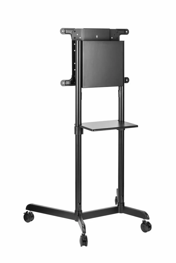 SRXA-TV11-46TW-B_05 Stand TV mobil Serioux TV11-46TW, parti metalice: Cadru principal vertical, Brațele de prindere VESA, Placa de montaj TV, baza, fixarea se face cu ajutorul accesoriile incluse; dimensiuni: 920x702x1595mm, compatibilitate dimensiune ecran: 37"-70", compatibil VESA: 200x200, 400x200, 300x300