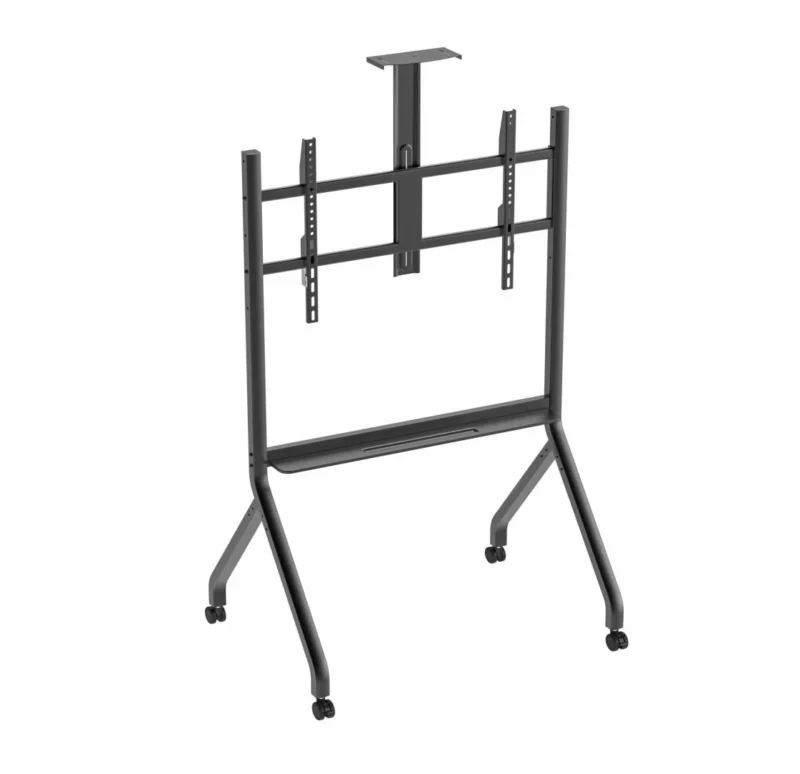 SRXA-TV213CA_01 Stand TV mobil Serioux TV213CA, dimensiuni: 1050x755x2320mm, compatibilitate Max Vesa: 900x600mm, compatibilitate TV: 55"-100", greutate maximă suportata: 120 kg, baza cu 4 roti, raft multifunctional, negru