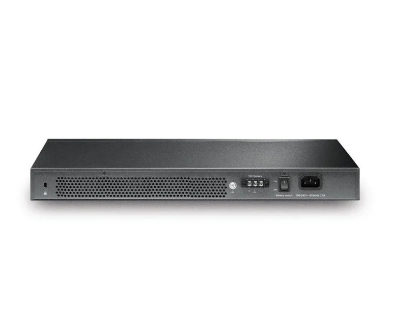 "JetStream™ 24-Port Gigabit L2+ Managed Switch with 4 10GE SFP+ Slots and UPS Power Supply PORT: 24× Gigabit RJ45 Ports, 4× 10G SFP+ Slots, RJ45/Micro-USB Console Port SPEC: 1U 19-inch Rack-mountable Steel Case FEATURE: Static Routing, OAM, sFlow, DDM, 802.1Q VLAN, QinQ, STP/RSTP/MSTP, IGMP