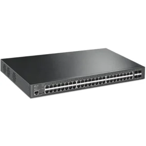 "JetStream™ 48-Port Gigabit and 4-Port 10GE SFP+ L2+ Managed Switch with 48-Port PoE+ PORT: 48× Gigabit PoE+ Ports, 4× 10G SFP+ Slots, RJ45/Micro-USB Console Port SPEC: 802.3at/af, 500 W PoE Power, 1U 19-inch Rack-mountable Steel Case FEATURE: Integration with JetStream™ SDN Controller,Static