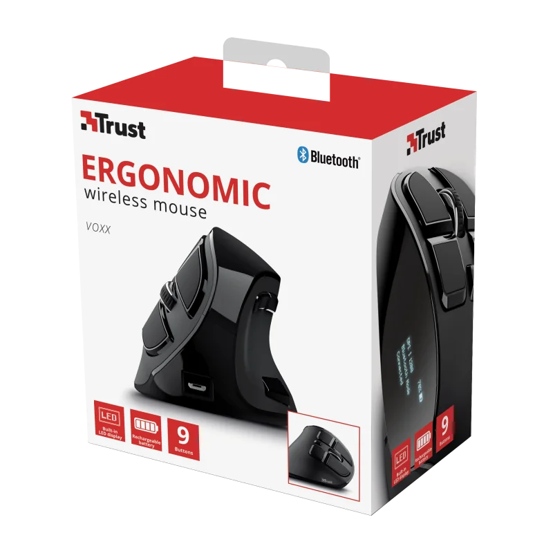 Mouse Wireless Trust Voxx, 2400 dpi, Negru
