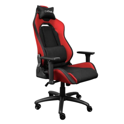 TR-25064_01 Scaun gaming Trust GXT 714B Ruya Comfortable, roti, ridicare pe gaz clasa 4, adjustabil pe inaltime, material plastic + PU leather, greutate maxima suportata 150 kg, negru/rosu
