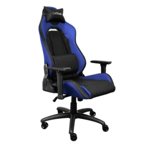 Scaun gaming Trust GXT 714B Ruya Comfortable, roti, ridicare pe gaz clasa 4, adjustabil pe inaltime, material plastic + PU leather, greutate maxima suportata 150 kg, negru/albastru
