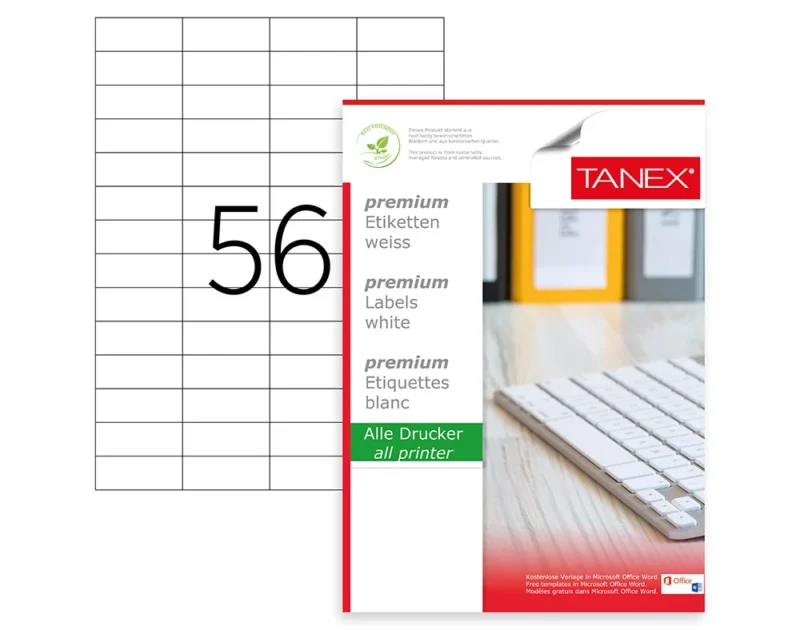 ETICHETE 56/A4 52.5*21.2MM COLTURI DREPTE 100/TOP TANEX