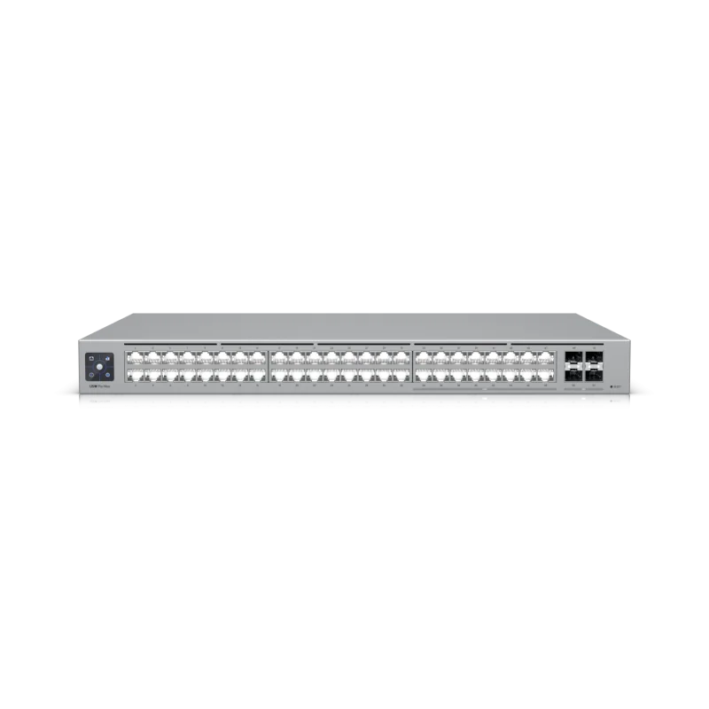USW-PRO-MAX-48_01 Ubiquiti Unifi Pro Max, Ethernet În-Band, (32) Porturi GbE RJ45, (16) Porturi 1/2,5 GbE RJ45, (4) Porturi 10G SFP+, 224 Gbps, sursa alimentare AC/DC, internă, 100W