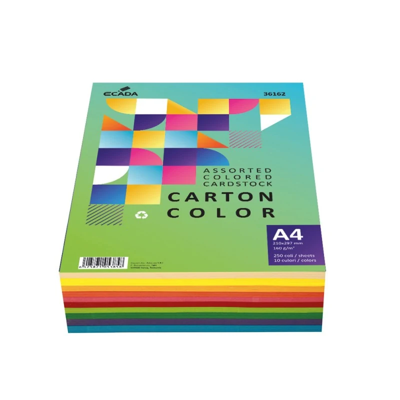 CARTON COLORAT 160G/MP A4 250COLI 10 CUL. ECADA 36162 CARTON COLORAT 160G/MP A4 250COLI 10 CUL. ECADA 36162