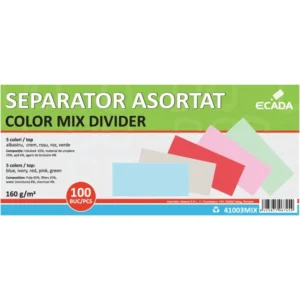 SEPARATOR CARTON 10.5X24CM 160G SET 100 CULORI ASORATE ECADA 41003MIX
