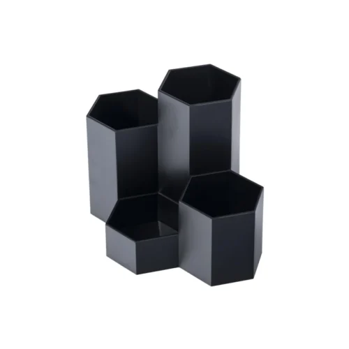 SUPORT BIROU 4 COMPARTIMENTE PLASTIC NEGRU ECADA 95104N