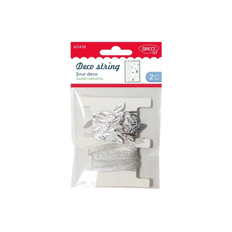 ACCESORII CRAFT - AD438 SNUR DECO ARGINTIU DACO