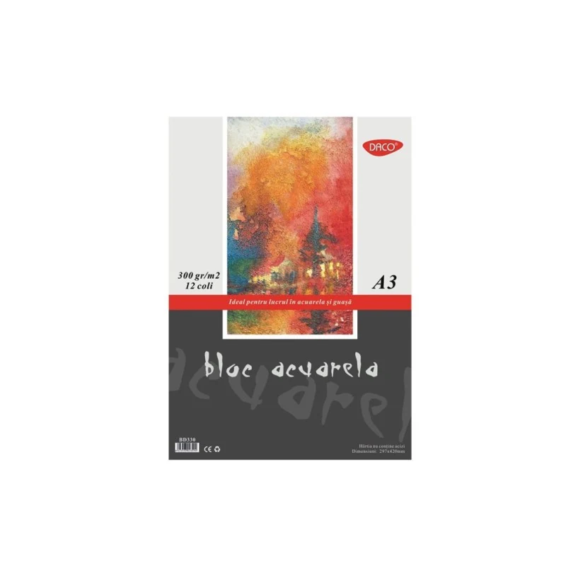 BLOC A3 ACUARELA 300GR 12 FILE DACO BD330