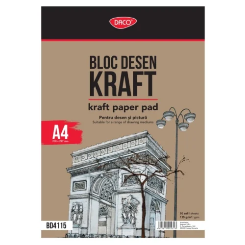 BLOC A4 HARTIE CRAFT 115G 50 FILE DACO BD4115 BLOC A4 HARTIE CRAFT 115G 50 FILE DACO BD4115
