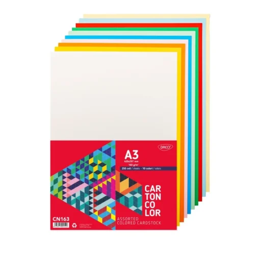 CARTON COLOR CN163 160G/MP A3 250 COLI 10 CUL DACO