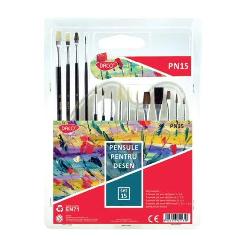PENSULA SET 15 DACO PN 15 - PALETA ACUARELA INCLUSA