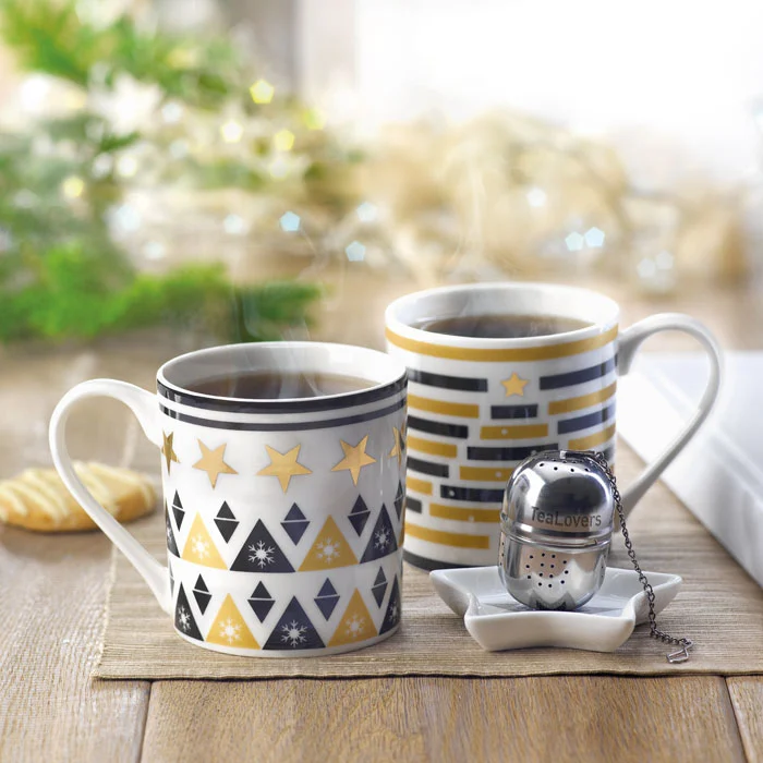 Set ceramic cu cană, infuzor și mini-farfurie Unique