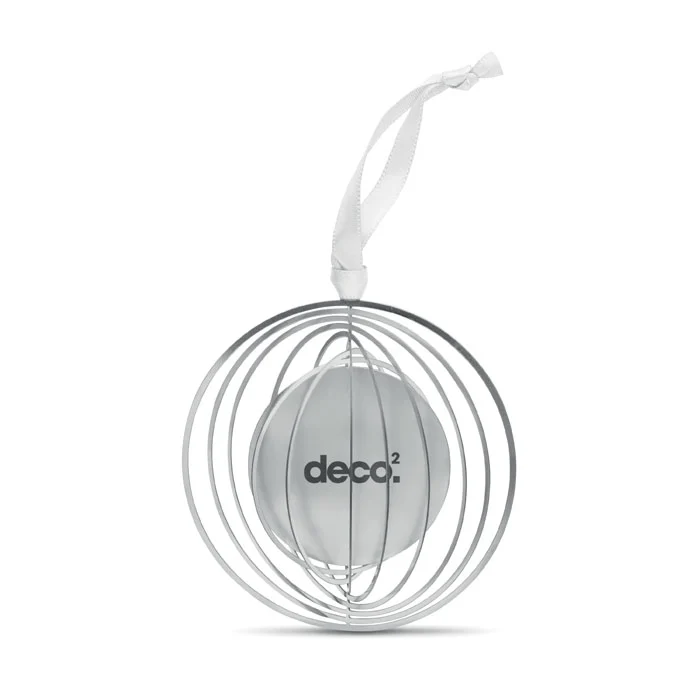 Ornament decorativ în formă rotundă, din inox, cu panglică, în plic cadou Buno
