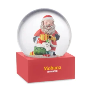 Ornament de Crăciun cu glob de zăpadă din sticlă și bază din polirășină Santisimo