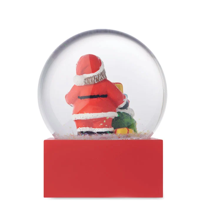 Ornament de Crăciun cu glob de zăpadă din sticlă și bază din polirășină Santisimo