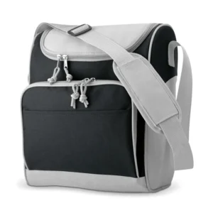 Geantă termoizolantă cu buzunar în partea din faţă şi două fermoare Zipper