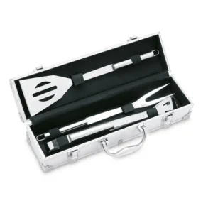 Cutie din aluminiu cu 3 accesorii necesare pentru grătar din oţel inoxidabil Asador