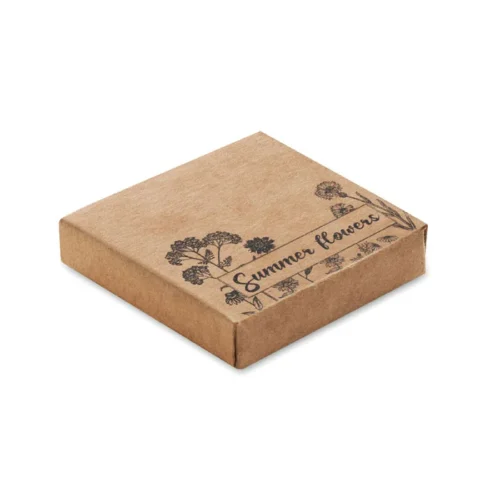 Disc de turbă presată cu amestec flori de vară prezentat în cutie de carton Flomix