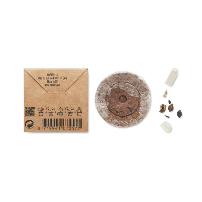 Disc de turbă presată cu amestec flori de vară prezentat în cutie de carton Flomix