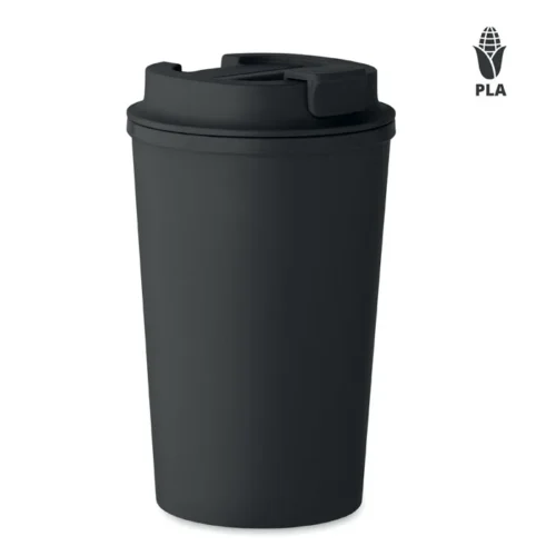 Pahar cu perete dublu din porumb PLA cu capac de băut din PP cu TPR interior Beibaku