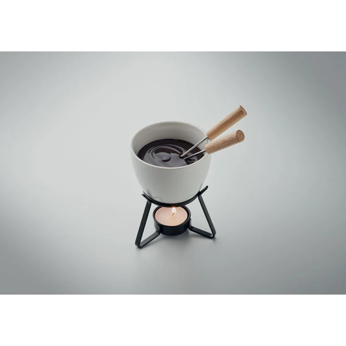Set mic de fondue ceramic de ciocolată pentru două persoane Kase